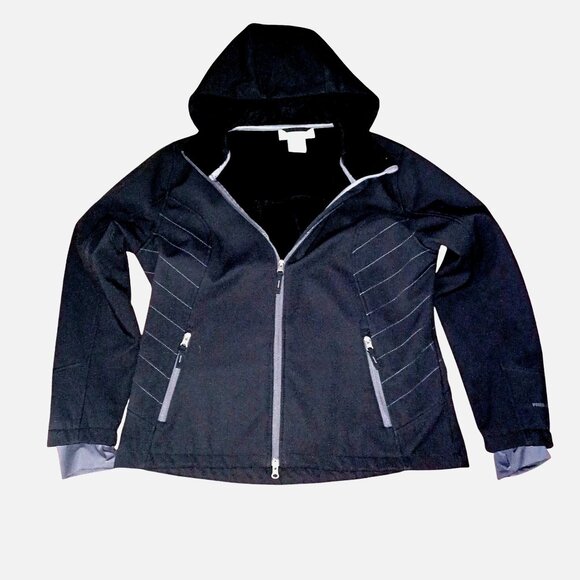 Free Country Jackets & Blazers - Free Country Women's Black Warm Comfy Casual Car Coat Zip Hooded Jacket Size XL